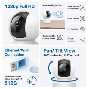 Camera de supraveghere TP-Link Tapo C202 360deg 1080P HD Detectare miscare Audio bidirectional - Img 4