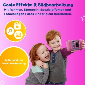 Camera digitala pentru copii VTech KidiZoom Kid 4 roz, 2.0 MP, 4x zoom - Img 3