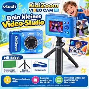 Camera video pentru copii VTech KidiZoom Video Cam FX, albastra - Img 4
