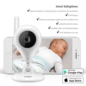 Camera video pentru supraveghere bebelusi Reer IP BabyCam HD functie nocturna alb - Img 4
