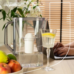 Cana cu filtrul de apa Wessper AquaClassic 2.7L, neagra, pentru usa frigiderului - Img 6