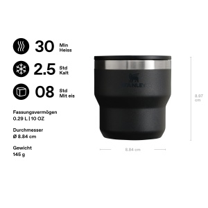 Cana din inox STANLEY 1913 Stay-Hot 0.29L - Vakuum, neagra, spalat in masina - Img 2
