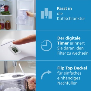 Cana filtranta Philips Geschmack 26L cu 4 cartuse filtru rapid timer digital - Img 6