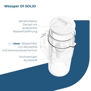 Cana filtranta Wessper AquaClassic Basic 2,8L, design modern, plastic alb - Img 2