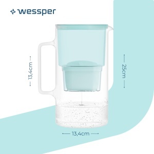 Cana filtranta Wessper AquaMax 3L din sticla, set cu 10 cartuse de filtrare - Img 5