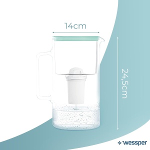 Cana filtranta Wessper D2 din sticla 3L cu indicator schimbare filtru, BPA free - Img 4