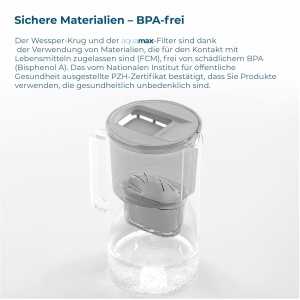 Cana filtranta Wessper Wasserfilter, 3 litri, cu 2 filtre, gri - Img 4