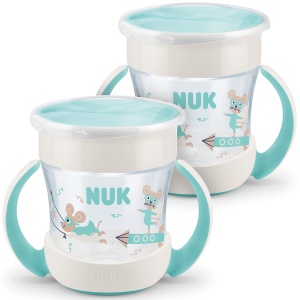 Cana NUK Mini Magic Cup 360deg BPA Free 160 ml Set 2 buc pentru copii 6 luni