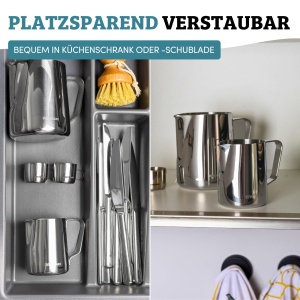 Cana pentru lapte Westmark Brasilia 220 ml din inox, argintie - Img 12