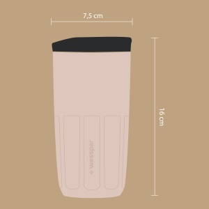 Cana reutilizabila Wessper FIKA 400 ml, ABS, Rosa - Img 4