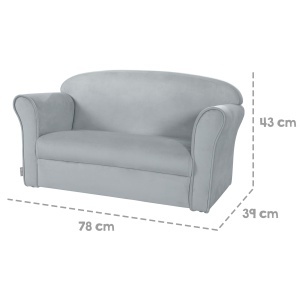 Canapea pentru copii roba Lil Sofa, gri, cu brate, 78 cm, confortabila - Img 8