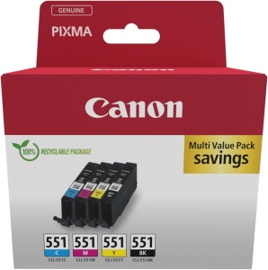 Canon CLI-551 Multipack 4 Cartuse Originale C M Y BK Ambalaj Ecologic
