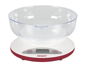Cantar de bucatarie digital Beper BP.802, 5 kg, cu bol detasabil, albrosu - Img 2