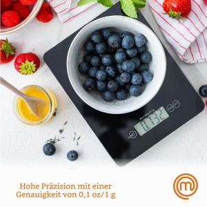 Cantar de bucatarie digital MasterChef, 5kg, negru, sticla securizata - Img 2