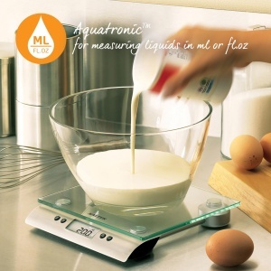 Cantar de bucatarie digital Salter design din sticla capacitate 5 kg functie Aquatronic - Img 5