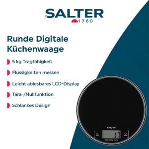 Cantar de bucatarie digital Salter SA00595BCFEU12 5 kg functie Tara masurare lichide design compact - Img 2