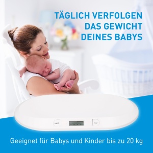 Cantar digital pentru bebelusi Grundig - Cantar max. 20 kg - Cantar de baie cu afisaj LED - Cantar pentru bebelusi cu functie de tara si afisaj - Incl. baterii - Alb - Img 5