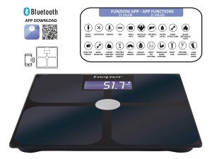 Cantar inteligent Beper P303BIP050, 21 indicatori corporali, Bluetooth, 180 kg, Negru - Img 2