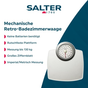 Cantar mecanic Salter, capacitate 130 kg, platforma mare, design retro - Img 2