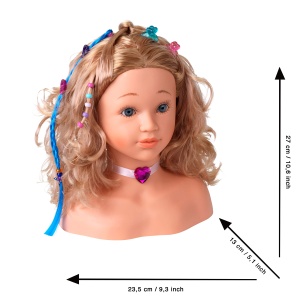 Cap de machiaj si coafura Theo Klein 5240, cu accesorii, 33 cm, pentru copii de la 3 ani - Img 4