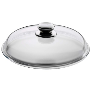 Capac pentru tigaie WMF 28 cm sticla termorezistenta maner din otel inoxidabil - Img 3