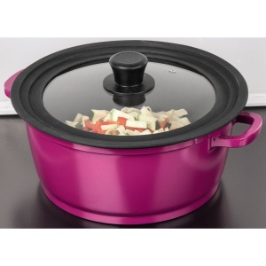 Capac universal Xavax inel din silicon pentru oale si tigai cu diametrul de 24 26 si 28 cm orificiu de abur design cu margine in trepte sticla poate f - Img 2