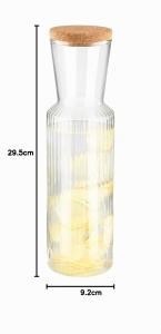 Carafa din sticla APS 10738, 0,75 l, cu capac din pluta, 28 cm - Img 8