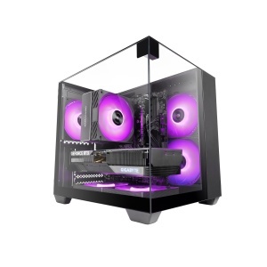Carcasa Gaming Mars Gaming MC-VISIONM, MicroATX, 3 Geamuri, Negru