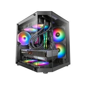 Carcasa Gaming MicroATX Mars Gaming MC-3TLITE, Sticla Temperata, Negru