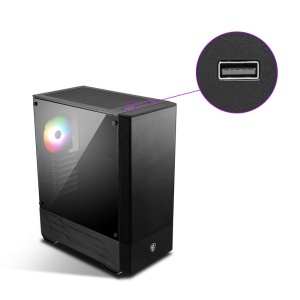 Carcasa Mid-Tower ATX MSI MAG Forge 110R, 2x USB 3.0, 1x Ventilator A-RGB, Negru - Img 4