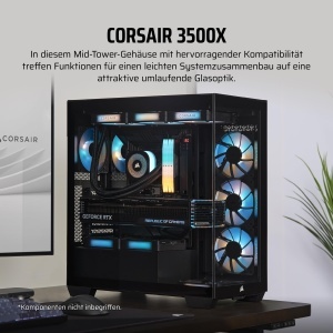 Carcasa PC Corsair 3500X Mid-Tower, Sticla Temperata, Neagra, Compatibila EATX - Img 2