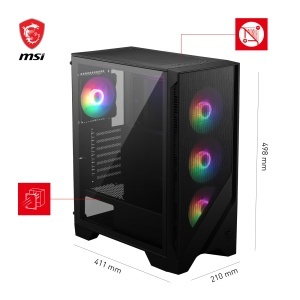 Carcasa PC MSI MAG Forge 120A Airflow, ATX, suport RTX 40, geam securizat - Img 3