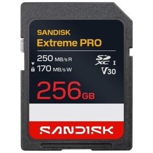 Card de memorie SanDisk Extreme PRO 256 GB, viteza citire 250 MBs, viteza scriere 170 MBs