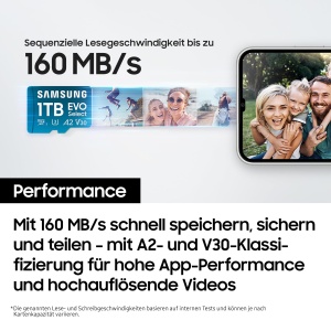 Card microSD Samsung EVO Select 2024, 256 GB, UHS-I U3, 160 MBs - Img 5