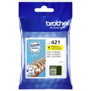 Cartus de cerneala Brother LC-421Y, galben, pentru DCP-J1050DW, DCP-J1140DW, MFC-J1010DW