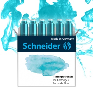 Cartuse cerneala Schneider 166134 Pastel Bermuda Blue, 6 bucati