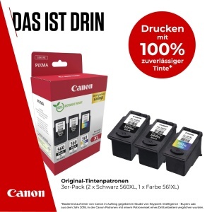 Cartuse de Cerneala Canon PG-560XLCL-561XL, 3 Pack (2 Negru, 1 Colorat), 400300 Pagini - Img 2
