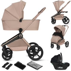 Carucior 3 in 1 Lionelo Freya cu landou, scaun sport si scaun auto i-Size