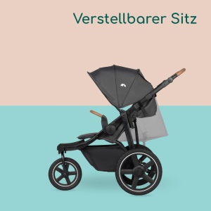 Carucior Bebeconfort Cloudy, 0-4 ani, 22kg, 3 roti all-terrain, Mineral Graphite - Img 7