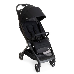 Carucior Chicco We, pliabil, ultrausor, de la nastere pana la 22 kg, carucior de calatorie, ultra-compact, inclinabil, inchidere cu o singura mana, bretele captusite, geanta si husa de ploaie, negru