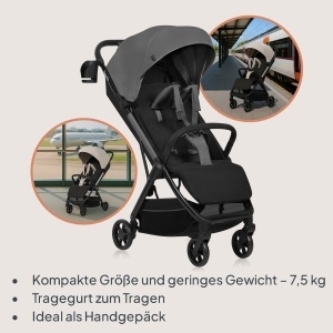 Carucior compact Lionelo Julie Air 75 kg pliere automata protectie LSF50 - Img 2