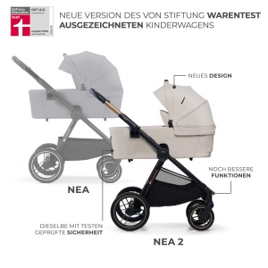 Carucior copii Kinderkraft NEA 2, pliabil, pozitie de culcat, 22 kg, bej - Img 4