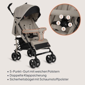 Carucior copii Lionelo Irma, ultrausor 7 kg, pozitie de culcat, pliabil - Img 3