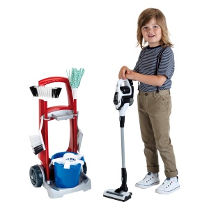 Carucior de curatenie Theo Klein 6806 cu aspirator Bosch Unlimited, 29x24x60 cm - Img 2