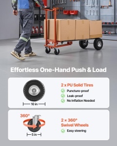 Carucior de transport VEVOR 4-in-1, 453,6 kg capacitate, din aluminiu - Img 3