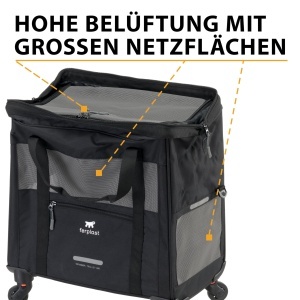 Carucior Ferplast Dog Crate Voyager Cutie de transport pisici Geanta pentru caini maner extensibil curele reglabile deschidere larga roti detasabile m - Img 5