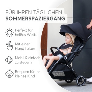 Carucior KikkaBoo CIELA Negru Pliere Automata Usor si Compact - Img 5