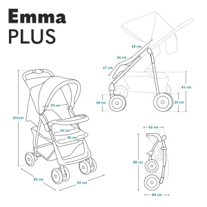 Carucior LIONELO Emma Plus pentru copii pana la 15 kg, cu sistem de inclinare si accesoriu - Img 9