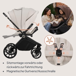 Carucior Lionelo Mika Plus pentru copii 6-48 luni, 22 kg, pliabil - Img 4