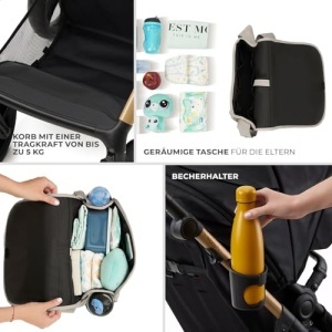 Carucior multifunctional Kinderkraft MOOV 2 XL AIR 3 in 1 Gri roti mari gonflabile - Img 14